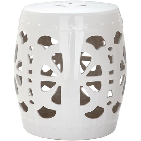 Safavieh Stencil Blossom Garden Stool- Antique White - 19 x 17 x 17 in. ACS4536A